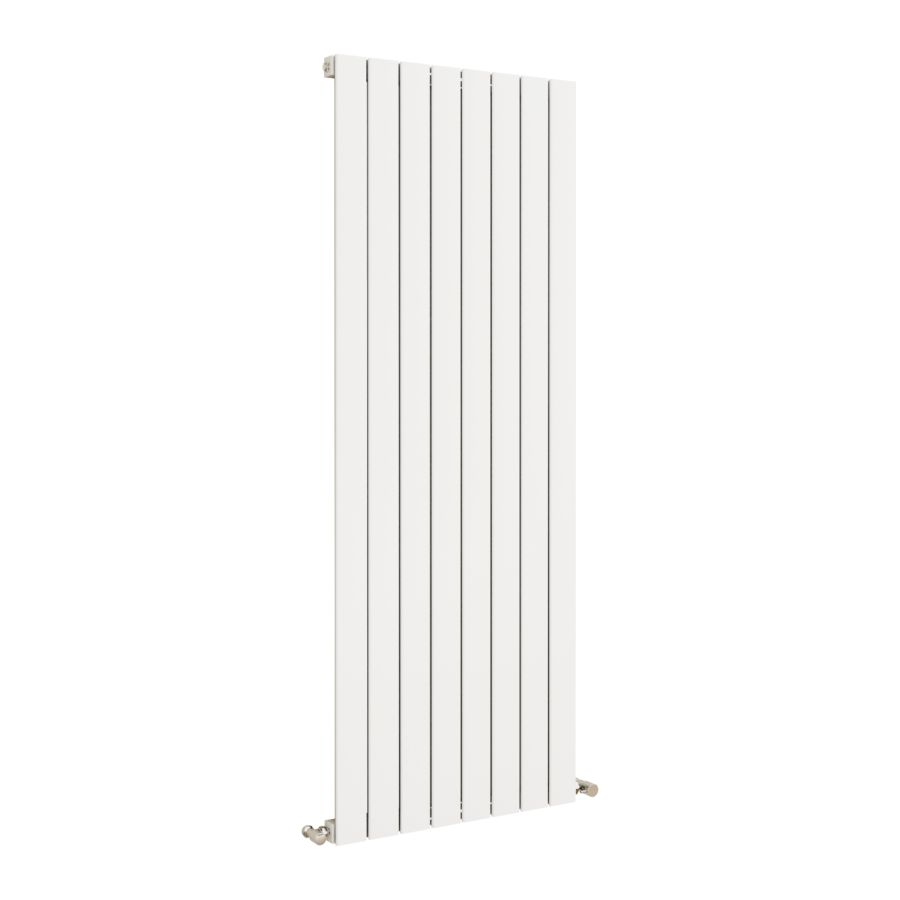 Eco Eleganza White Vertical Flat Designer Aluminium Radiator 1600x600mm Single Panel 4073 BTU