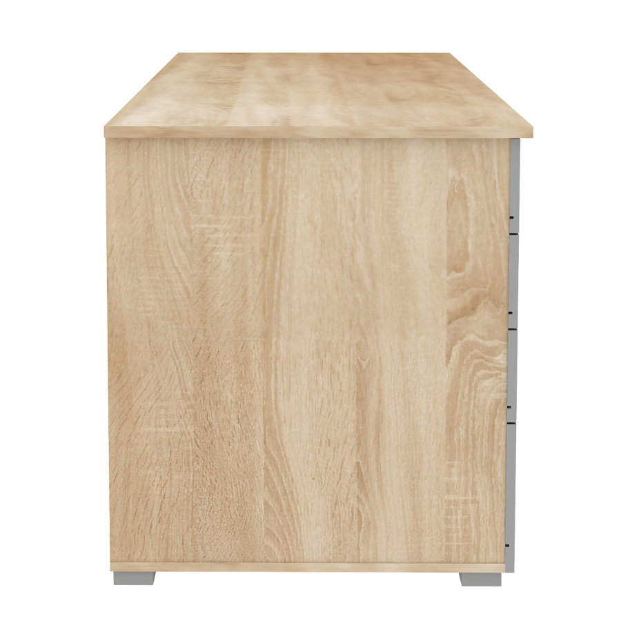 Kentucky Light Oak Desk with Grey Gloss Drawer Fronts