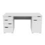Kentucky White Desk with White Gloss Drawer Fronts