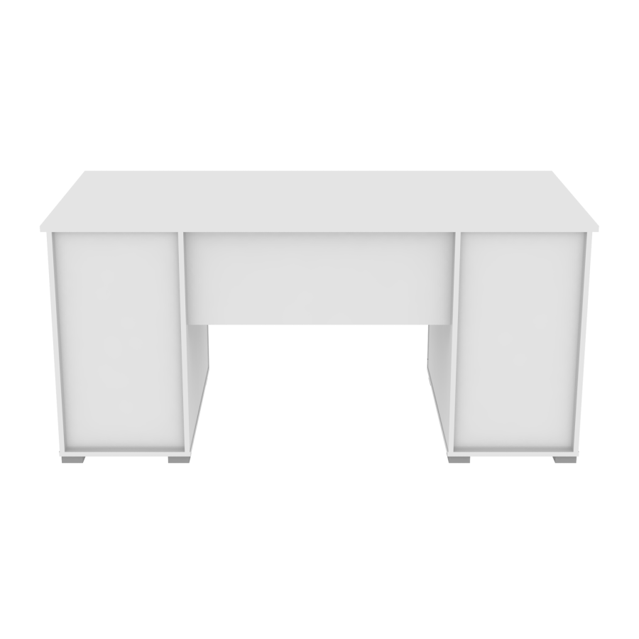 Kentucky White Desk with White Gloss Drawer Fronts