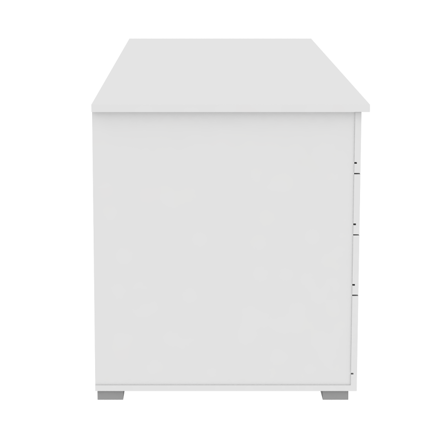 Kentucky White Desk with White Gloss Drawer Fronts