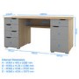 Kentucky White Desk with White Gloss Drawer Fronts