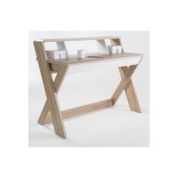 Aspen Office Desk Light Oak and White 