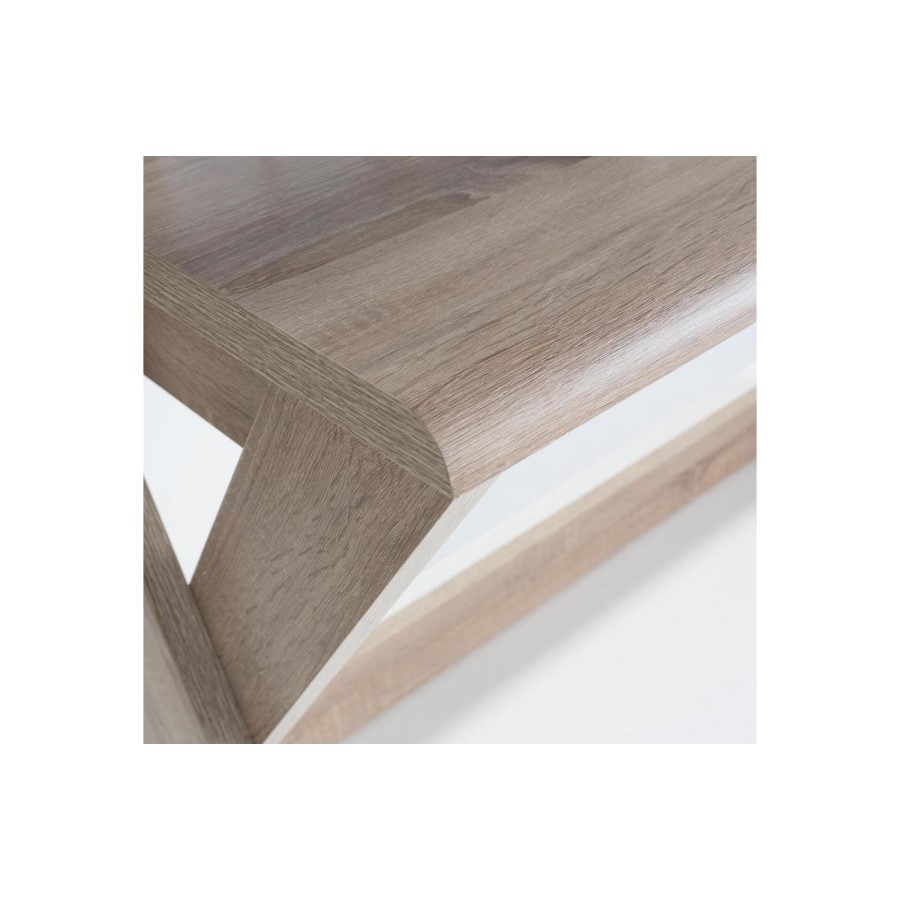 Aspen Office Desk Light Oak and White 