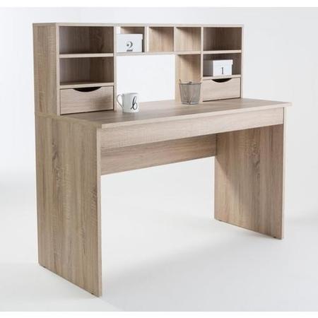 Albion Light Oak Desk with Storage Hutch