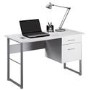 Cabrini Chrome and White Home Office Modern Desk