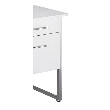 Cabrini Chrome and White Home Office Modern Desk