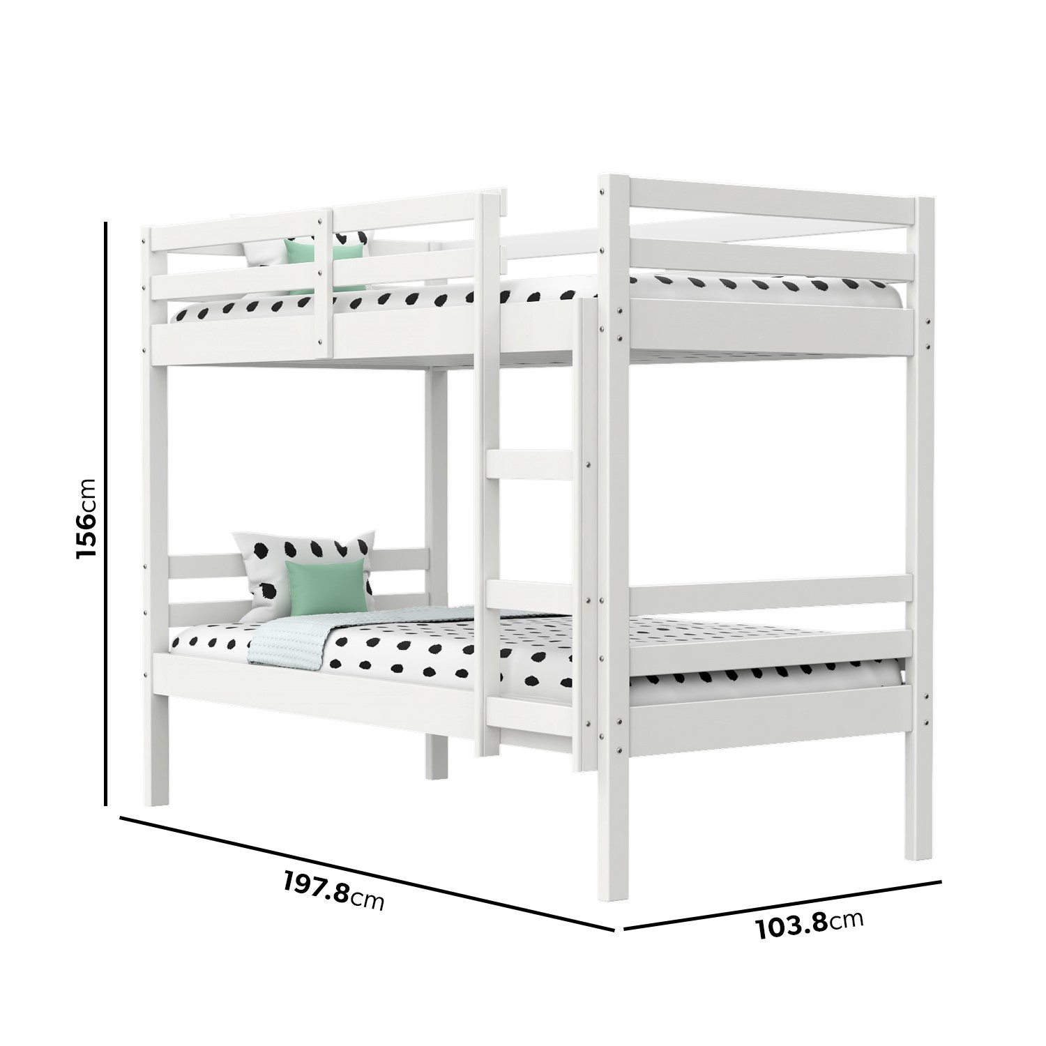 GRADE A1 Axel Bunk Bed in White Splits into 2 Single Beds