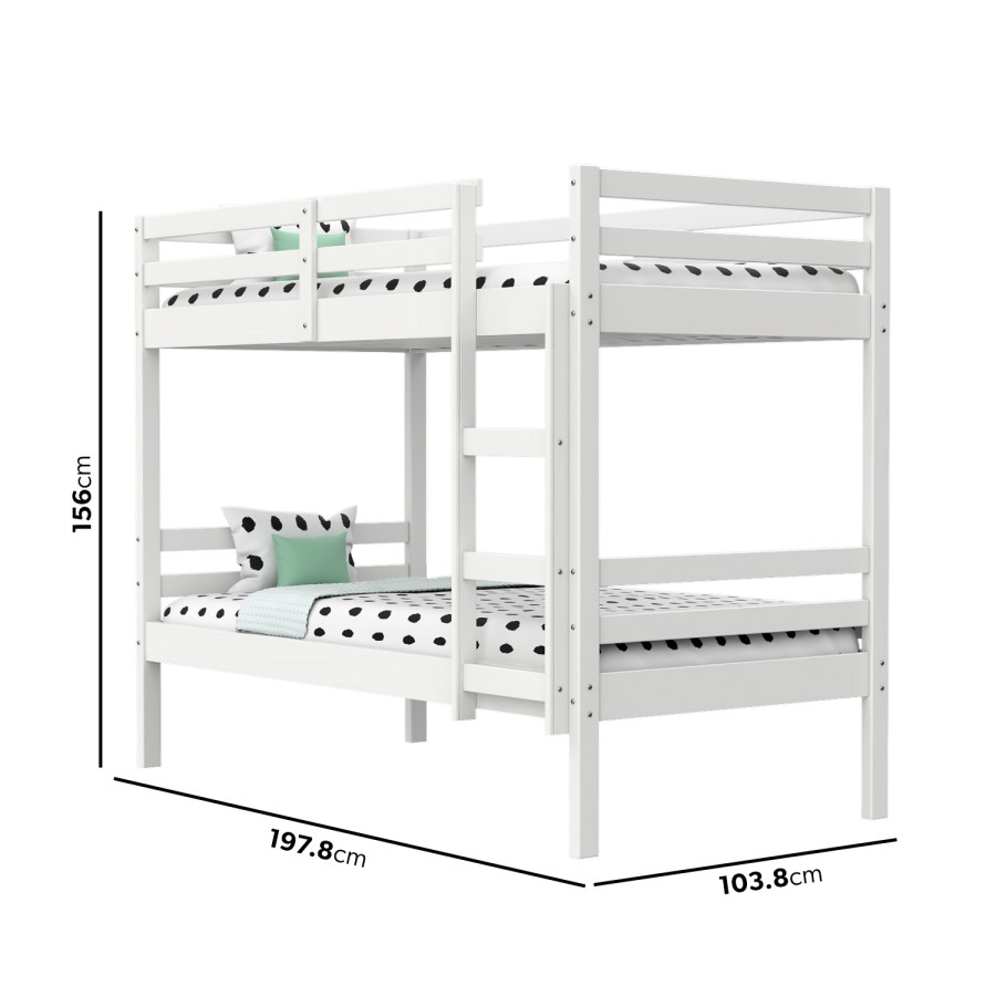GRADE A1 - Axel Bunk Bed in White - Splits into 2 Single Beds!