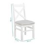 Pair of Painted White Dining Chairs with Grey Cushioned Seat - Aylesbury