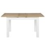 White Extendable Dining Table in Solid Wood with an Oak Top - Aylesbury