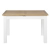 White Extendable Dining Table in Solid Wood with an Oak Top - Aylesbury