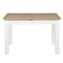 White Extendable Dining Table in Solid Wood with an Oak Top - Aylesbury
