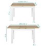 White Extendable Dining Table in Solid Wood with an Oak Top - Aylesbury