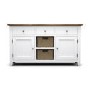Large White Sideboard with Oak Top & Baskets - Aylesbury