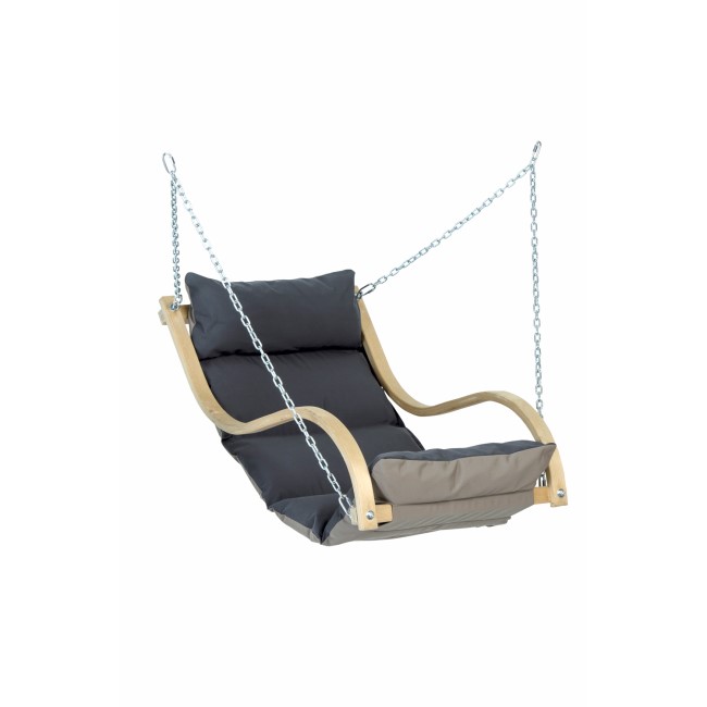 Wooden Garden Swing Chair with Grey Cushion - Chair Only - Amazonas