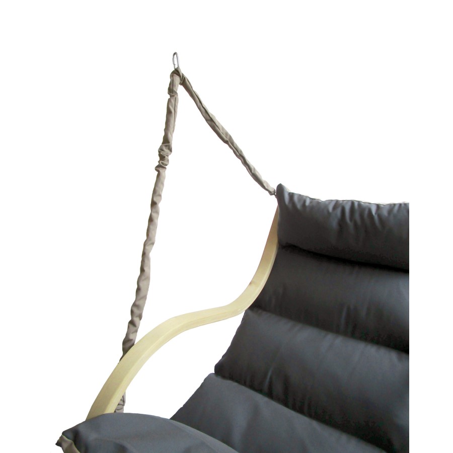 Wooden Garden Swing Chair with Grey Cushion - Chair Only - Amazonas