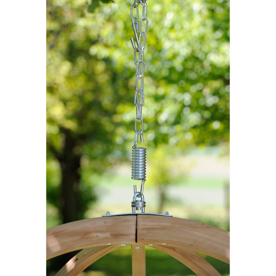 Globo Wooden Garden Swing Chair with Green Cushion