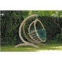 Globo Wooden Garden Swing Chair with Green Cushion