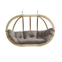 Globo Large Garden Swing Chair with Taupe Cushion