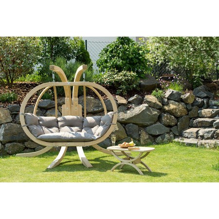 Globo Large Garden Swing Chair with Taupe Cushion Furniture123