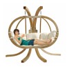 Globo Large Garden Swing Chair with Natural Cushion