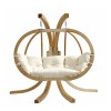 Globo Large Garden Swing Chair with Natural Cushion