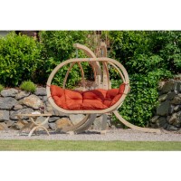 Globo Large Garden Swing Chair with Terracotta Cushion