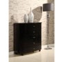 Birlea Furniture Aztec 5 Drawer Wide Chest in Black High Gloss