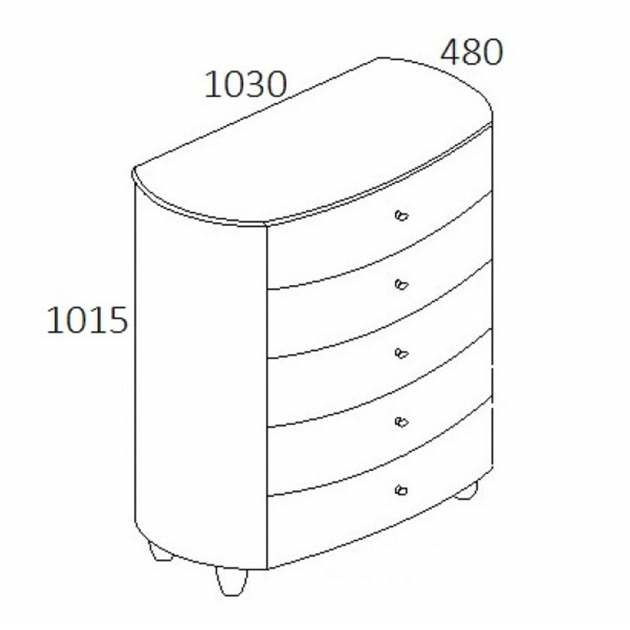 Birlea Furniture Aztec 5 Drawer Wide Chest in White High Gloss