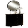 Birlea Furniture Aztec 4 Drawer Dresser & Mirror Set in Black High Gloss