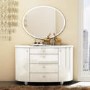 GRADE A2 - Aztec 4 Drawer Dresser & Mirror Set in White High Gloss