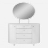 GRADE A3 - Birlea Furniture Aztec 4 Drawer Dresser &amp; Mirror Set in White High Gloss