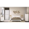 GRADE A2 - Birlea Furniture Aztec 4 Drawer Dresser &amp; Mirror Set in White High Gloss