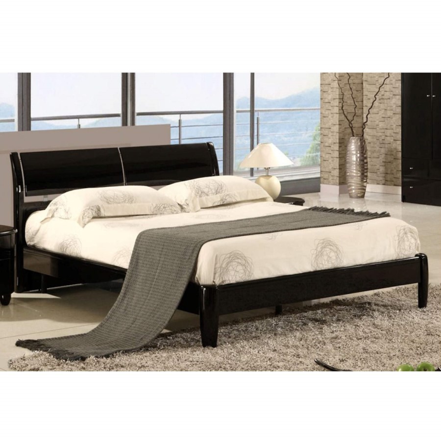 Birlea Furniture Aztec Double Bed in Black High Gloss