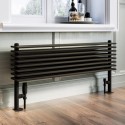 AZUB1000 Black Horizontal Floor Standing Radiator 500 x 1000mm - Azuma