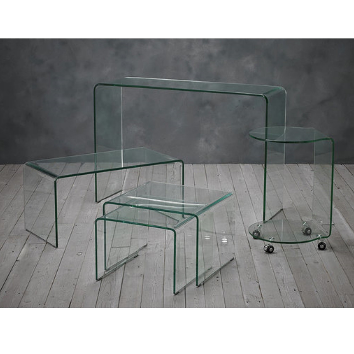 Curved Glass Coffee Table Lpd Azurro Furniture123