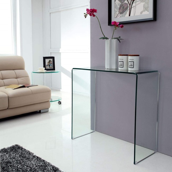 Azurro Curved Glass Console Table - LPD