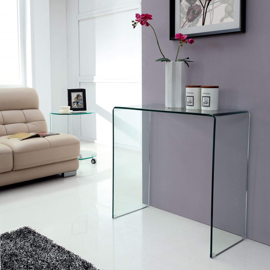 Azurro Curved Glass Console Table - LPD
