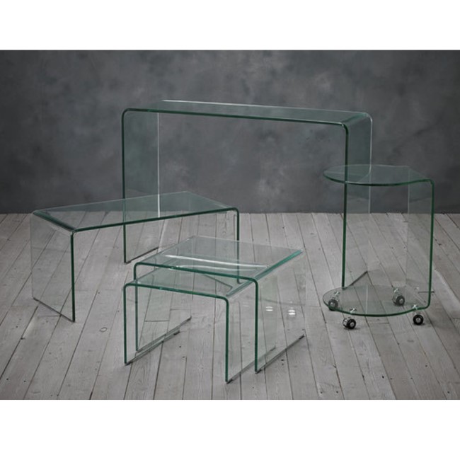 Azurro Curved Glass Console Table - LPD