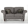 Argyle Grey Two Seater Fabric Sofa - Including 2 Cushions