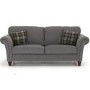 Argyle Grey Sofa with Roll Top Arms & Scatter Cushions - Fabric