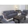 Argyle Grey Sofa with Roll Top Arms & Scatter Cushions - Fabric