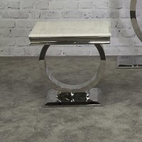 Vida Living Arianna Cream Marble Lamp Table Vida Living Arianna Cream Marble Lamp Table