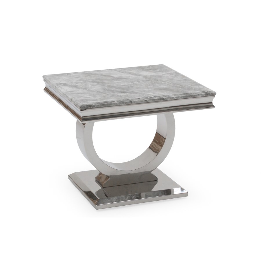 Arianna Marble Lamp Table in Grey - Vida Living