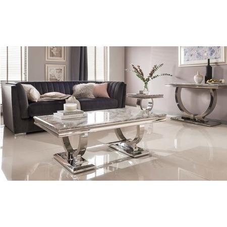 Arianna Marble Lamp Table in Grey - Vida Living