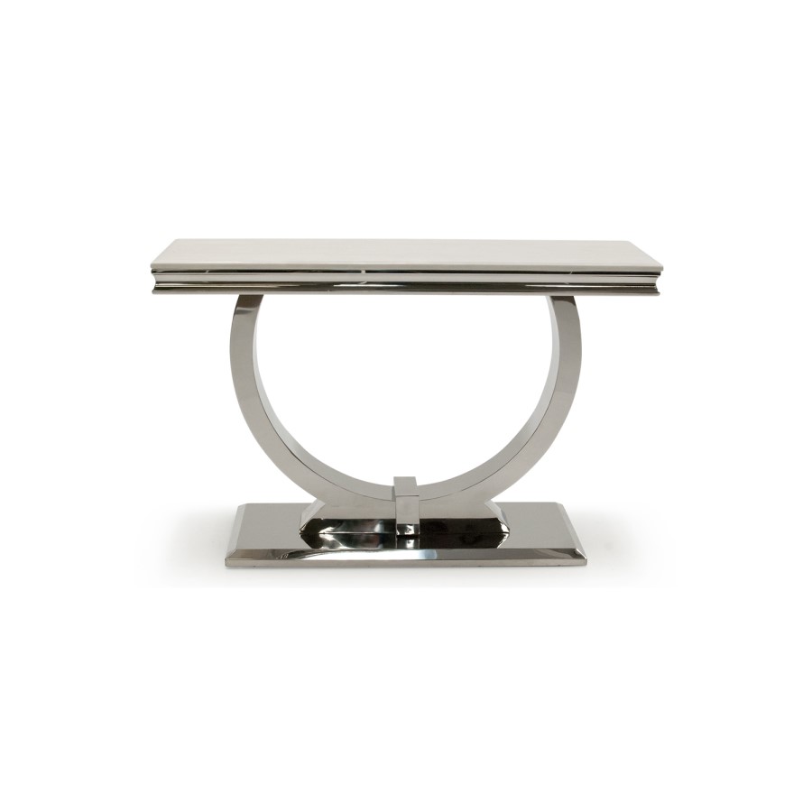 GRADE A1 - Vida Living Arianna Cream Marble Console Table