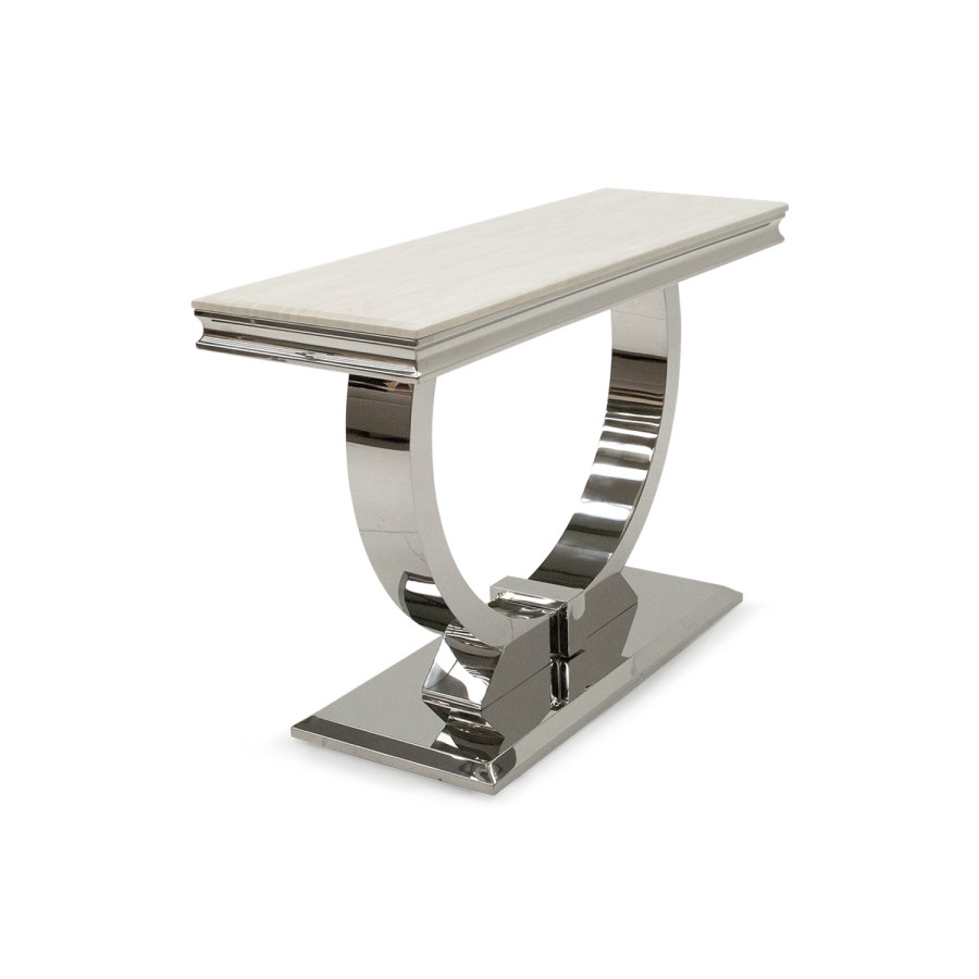 GRADE A1 - Vida Living Arianna Cream Marble Console Table