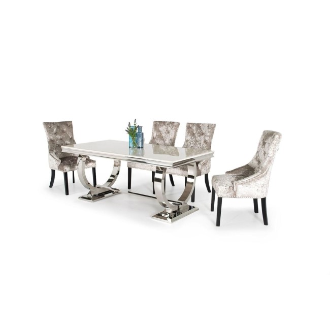 Arianna Rectangle Cream Marble Dining Table 180cm - Vida Living