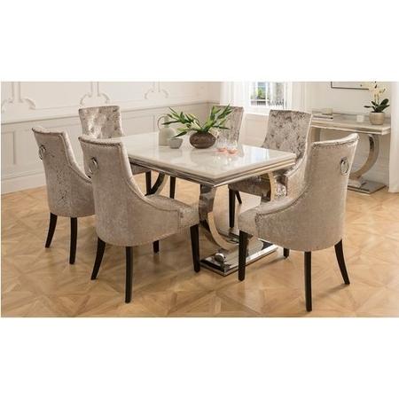 Arianna Rectangle Cream Marble Dining Table 180cm - Vida Living